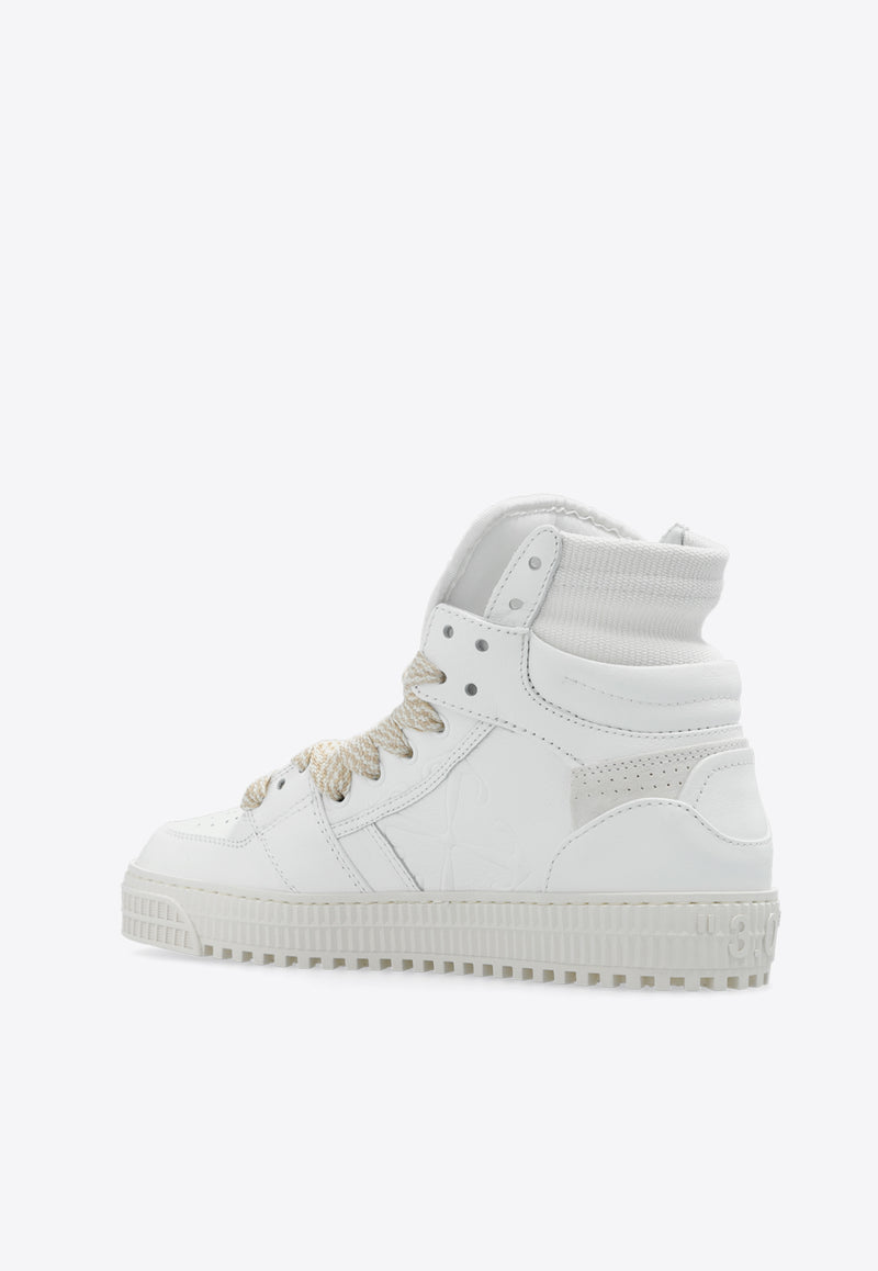 Off-White 3.0 Off-Court High-Top Leather Sneakers White OWIA112S24 LEA004-0101