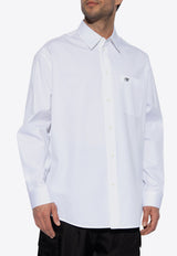 Off-White Embroidered Logo Long-Sleeved Shirt White OMGE004C99 FAB001-0110