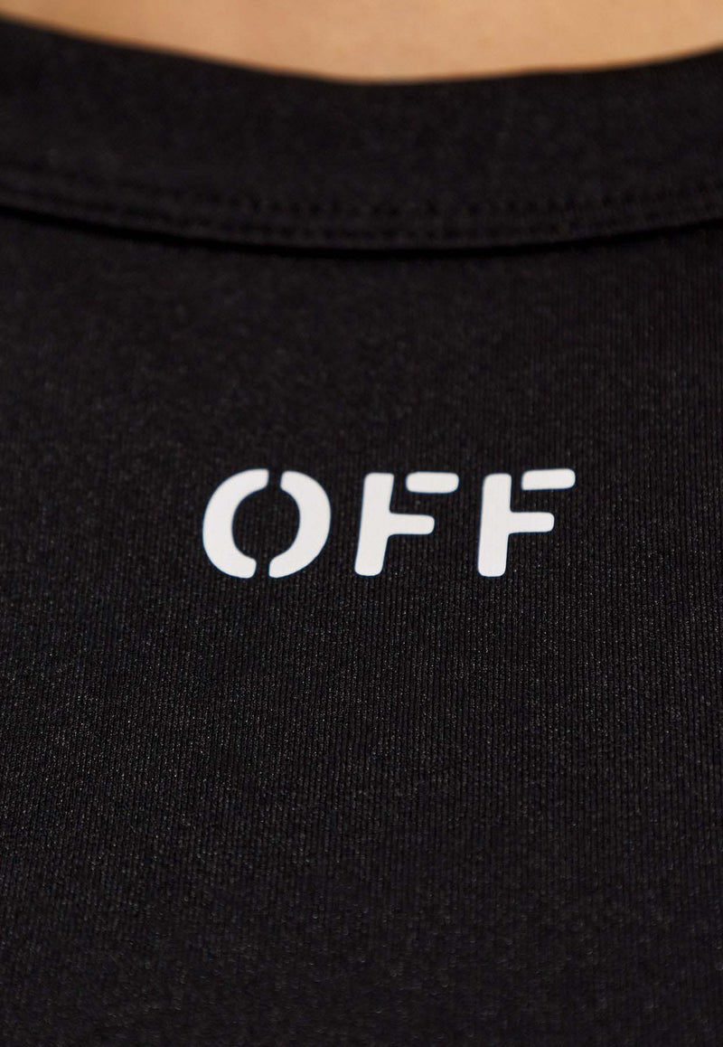 Off-White Logo-Print Mini Dress Black OWDB463C99 JER001-1001