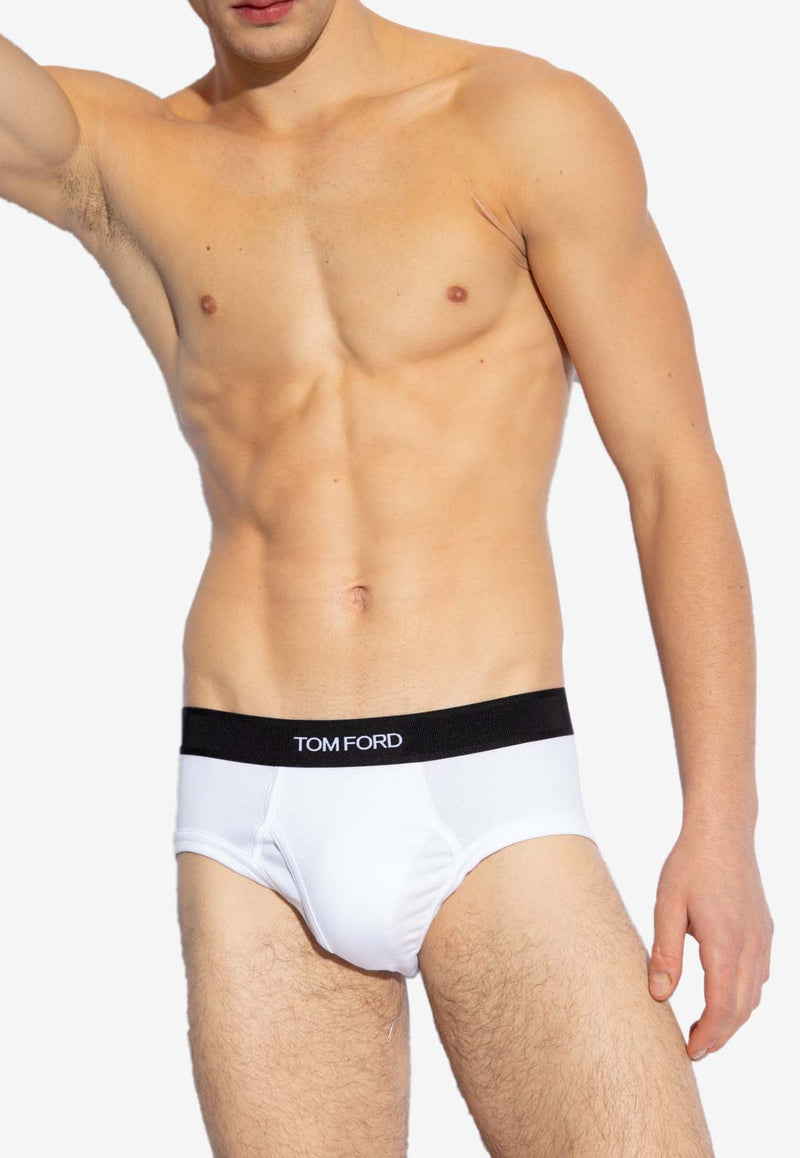 Tom Ford Two-Pack Logo-Waistband Briefs White T4XC11040 0-999