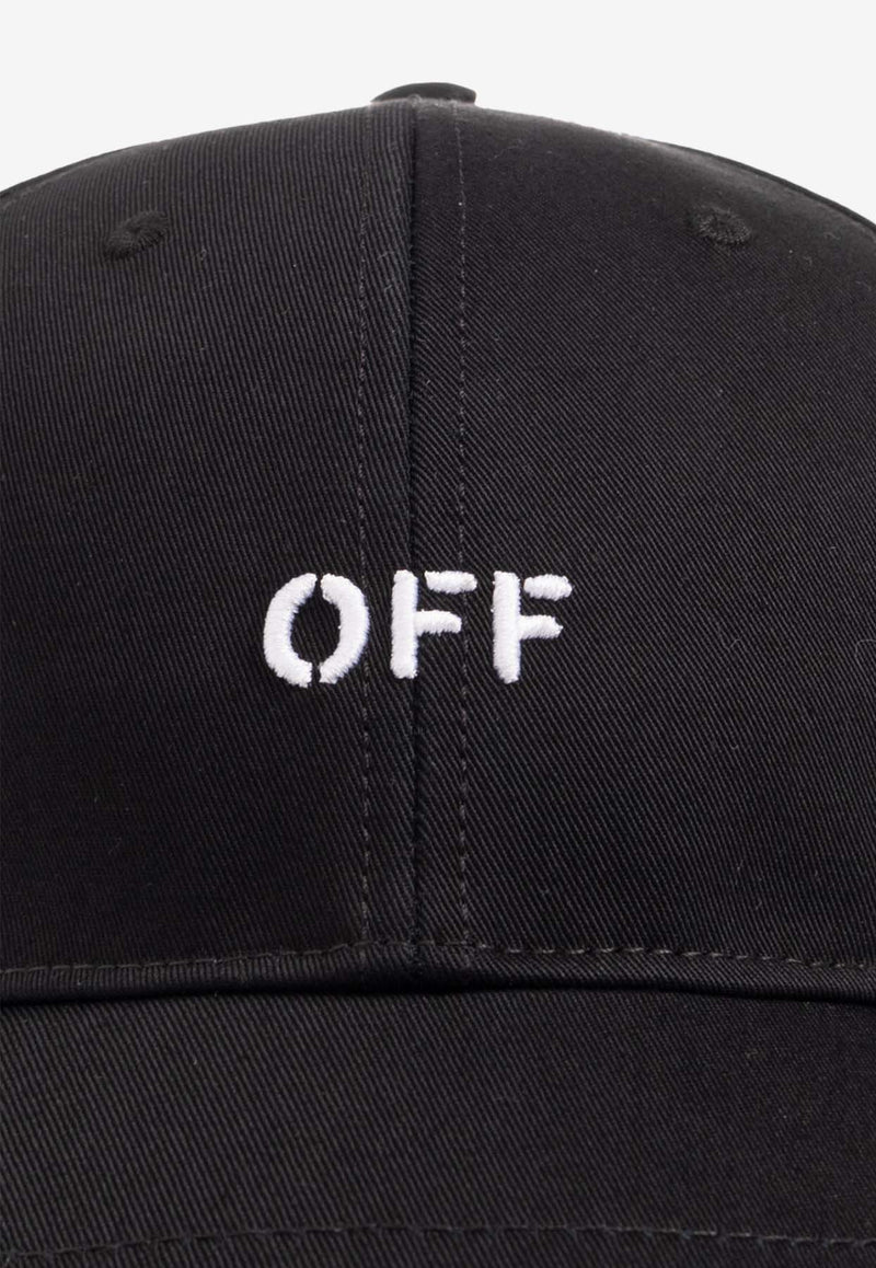 Off-White Embroidered-Logo Baseball Cap Black OMLB052C99 FAB002-1001