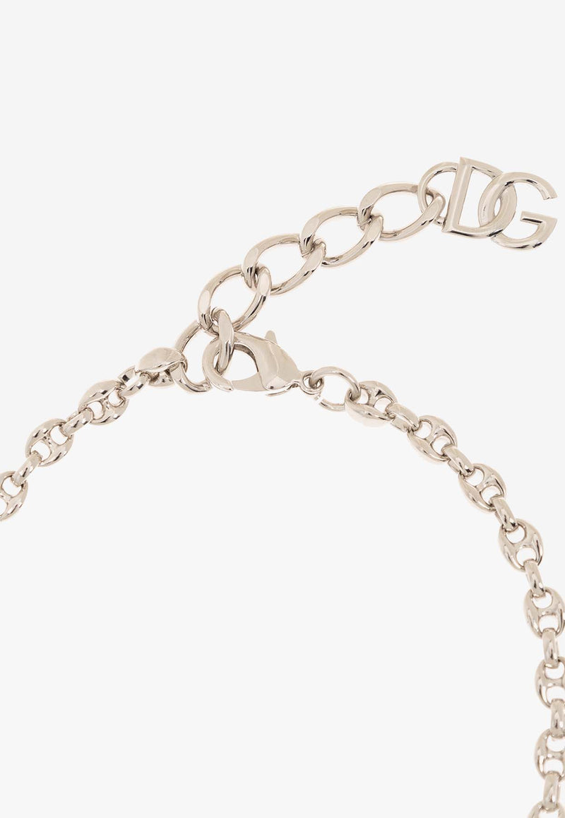 Dolce 
Gabbana Marina Cord and Chain Necklace Blue WNQ1M2 W1111-B0065