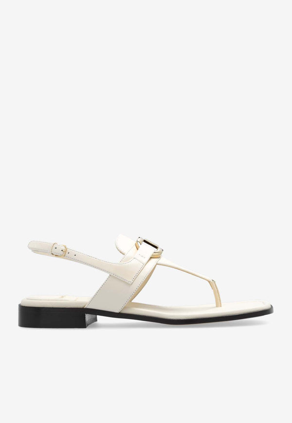 Salvatore Ferragamo Lula Slingback Sandals in Calf Leather Cream 01G998 LULA 769645-DEEP MASCARPONE