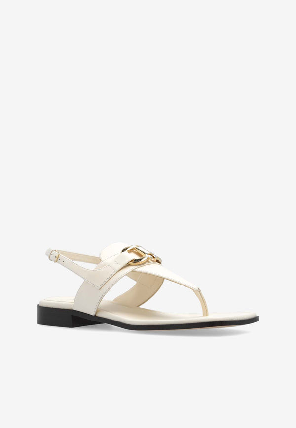 Salvatore Ferragamo Lula Slingback Sandals in Calf Leather Cream 01G998 LULA 769645-DEEP MASCARPONE