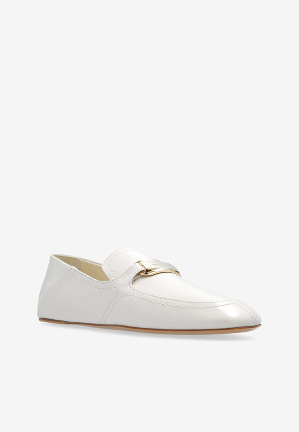 Salvatore Ferragamo Elaine Vara Buckle Loafers in Calf Leather Cream 01H932 ELAINE 773087-MASCARPONE