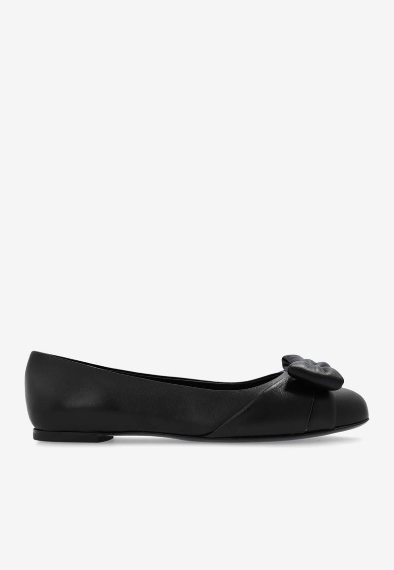 Salvatore Ferragamo Varina Vara Bow Ballet Flats Black 01H838 VARINA FLR 1 773350-NERO