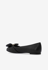 Salvatore Ferragamo Varina Vara Bow Ballet Flats Black 01H838 VARINA FLR 1 773350-NERO