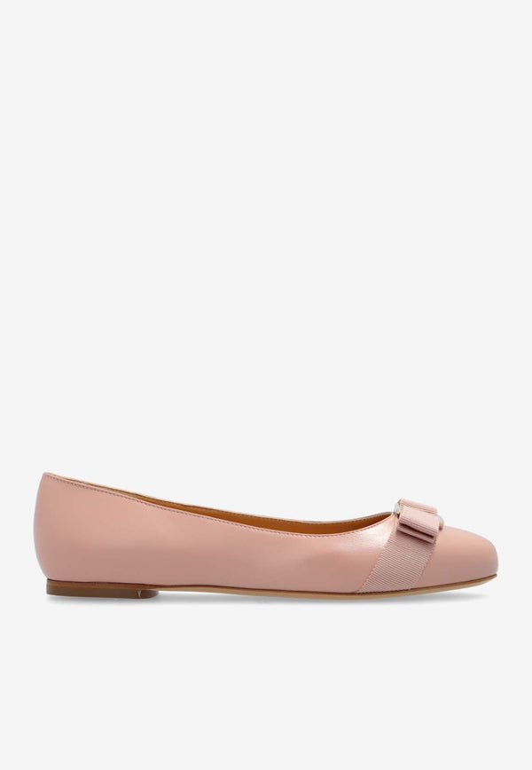 Salvatore Ferragamo Varina Nappa Leather Ballet Flats Pink 01I744 VARINA SOFT 774595-ROSE