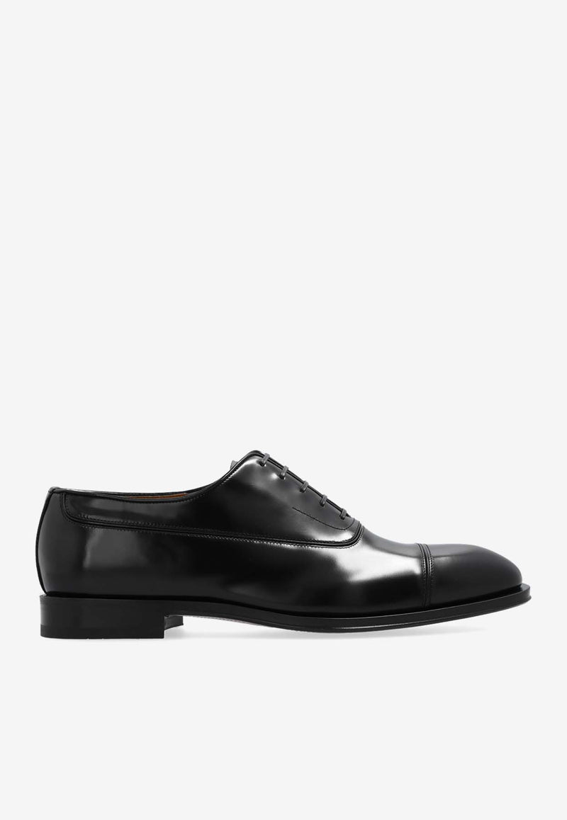 Salvatore Ferragamo Fermin Oxford Leather Shoes Black 021625 FERMIN 762477-NERO