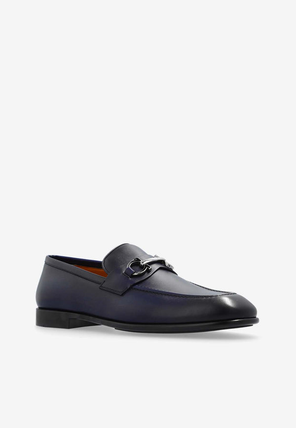 Salvatore Ferragamo Foster Gancini Leather Loafers  Navy 021669 FOSTER 768812-MIDNIGHT