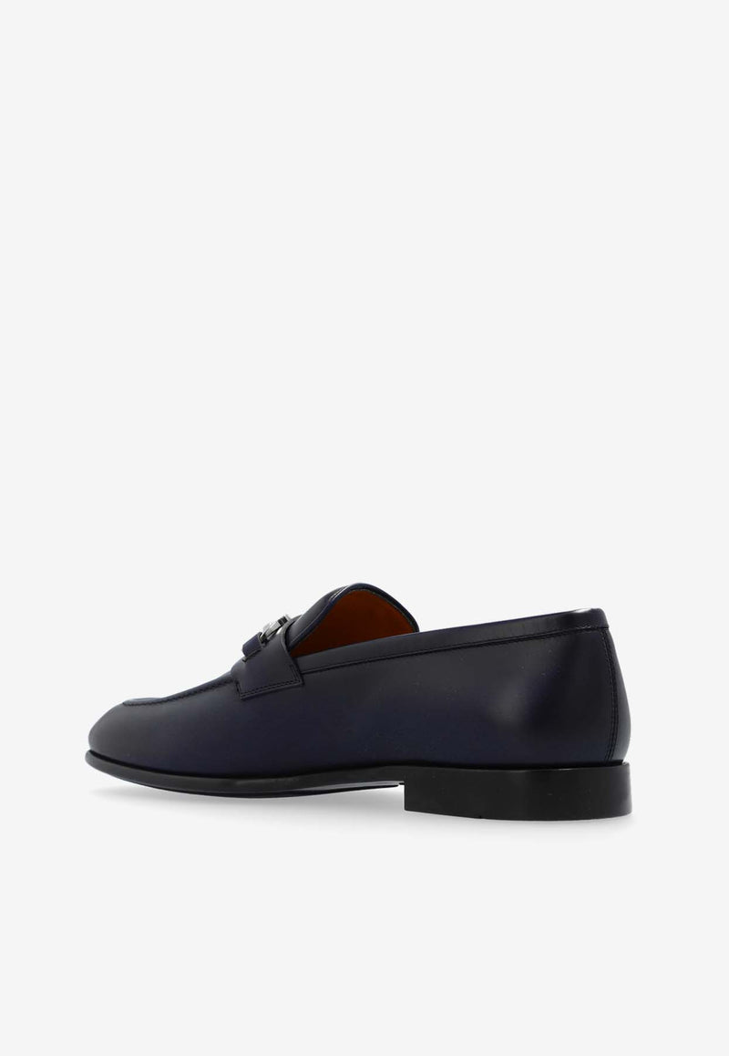 Salvatore Ferragamo Foster Gancini Leather Loafers  Navy 021669 FOSTER 768812-MIDNIGHT