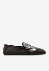 Salvatore Ferragamo Debros Gancini Leather Loafers Brown 023612 DEBROS 772357-T MORO