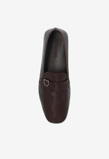 Salvatore Ferragamo Debros Gancini Leather Loafers Brown 023612 DEBROS 772357-T MORO