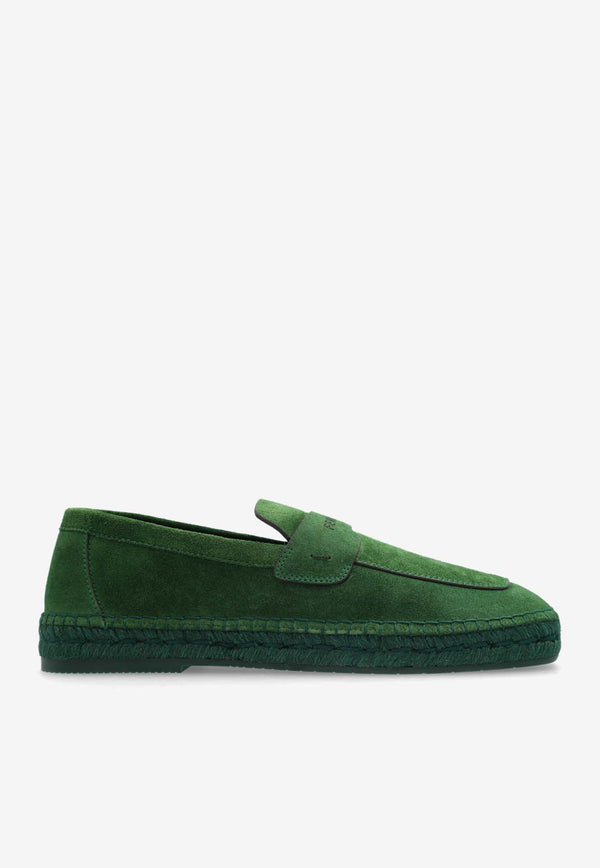 Salvatore Ferragamo Desco Suede Espadrilles Green 025500 DESCO 773006-FOREST GREEN