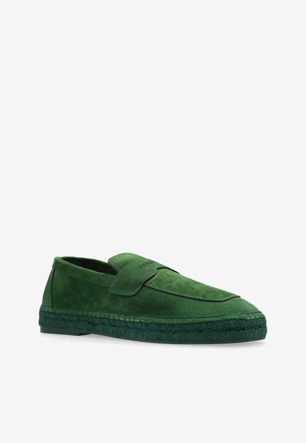 Salvatore Ferragamo Desco Suede Espadrilles Green 025500 DESCO 773006-FOREST GREEN