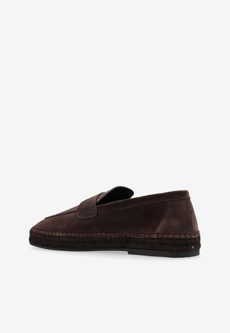 Salvatore Ferragamo Desco Suede Espadrilles Brown 025500 DESCO 773043-TESTA DI MORO