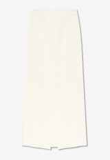 Salvatore Ferragamo Maxi Skirt with Back Slit White 13E831 S 773145-WHITE MASCARPONE