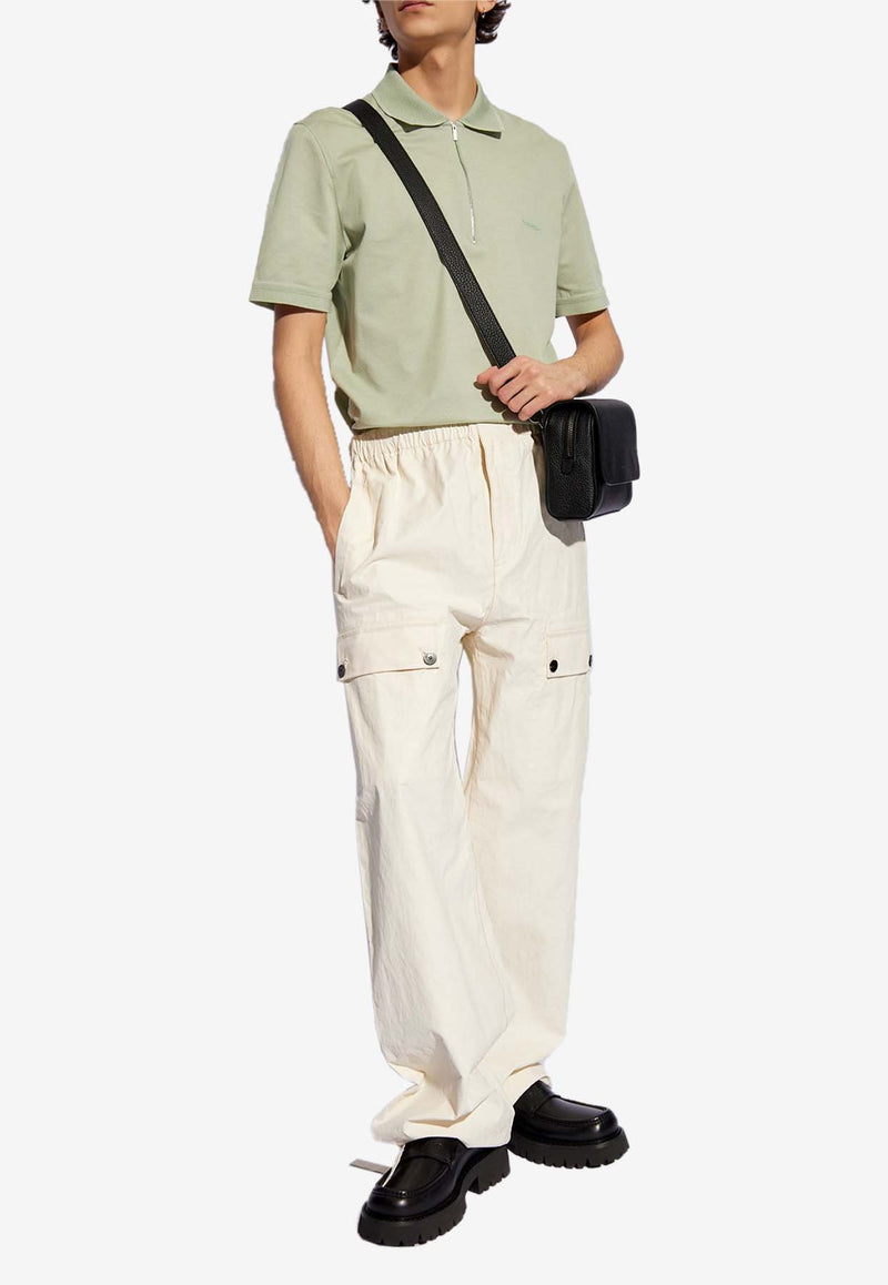 Salvatore Ferragamo Wide-Leg Linen Cargo Pants White 143857 P 773182-MASCARPONE