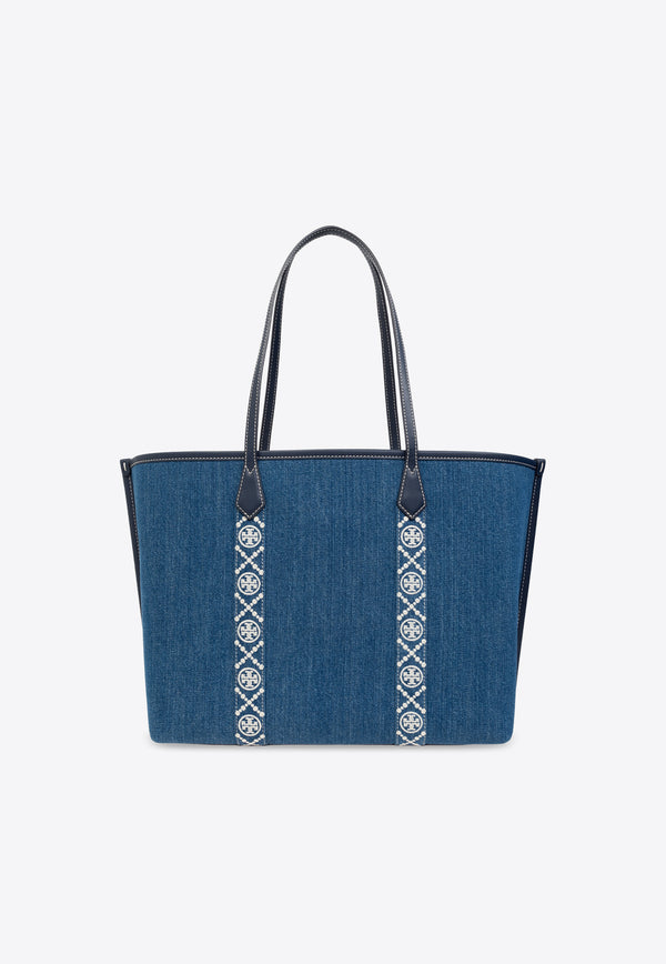 Tory Burch Perry Denim Tote Bag Blue 159268 0-426