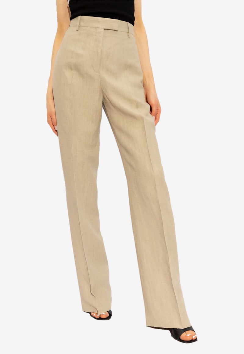 Salvatore Ferragamo High-Waist Tailored Pants Beige 13E908 P 773469-STONE