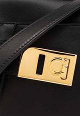 Salvatore Ferragamo Archive Gancini Buckle Leather Camera Bag Black 216292 ARCHIVE CC 769547-NERO