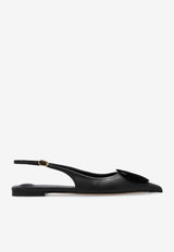 Jacquemus Duelo Slingback Leather Flats Black 241FO077 3073-990