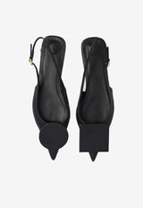 Jacquemus Duelo Slingback Leather Flats Black 241FO077 3073-990