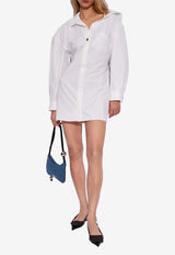 Jacquemus Asymmetric Mini Shirt Dress White 241DR094 1520-100