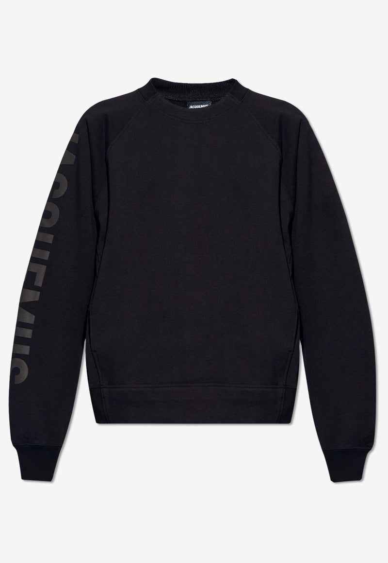 Jacquemus Typo Logo Crewneck Sweatshirt Black 245JS236 2341-990