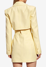 Jacquemus Bari Viscose Blazer Mini Dress Yellow 241DR016 1359-205