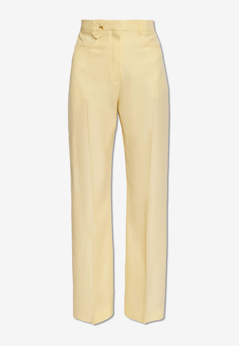 Jacquemus Sauge Tailored Viscose Pants Yellow 241PA003 1359-205