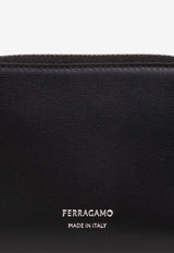 Salvatore Ferragamo Classic Zip-Around Leather Cardholder Black 661336 CLASSIC 770114-NERO