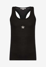 Stella McCartney Star Appliqué Ribbed Tank Top Black 6J0291 3SPZ11-1000