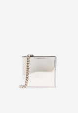 Alexander McQueen Graffiti Logo Metallic Bi-Fold Wallet with Chain Silver 775292 1AATE-1402