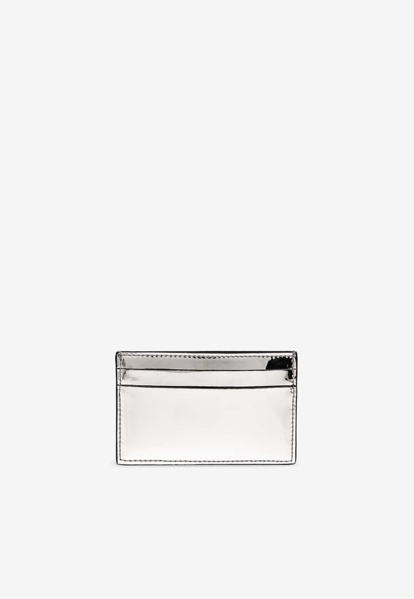 Alexander McQueen Graffiti Logo Metallic Cardholder Silver 736230 1AATE-1402