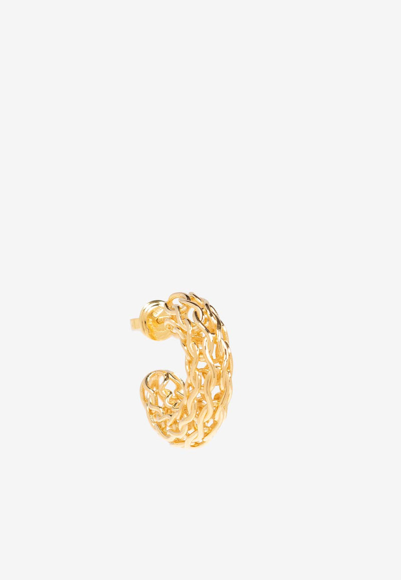 Bottega Veneta Textured Hoop Earrings Gold 786255 VAHU0-8120