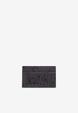 Alexander McQueen Printed Leather Cardholder Black 736230 1AAQ4-1000