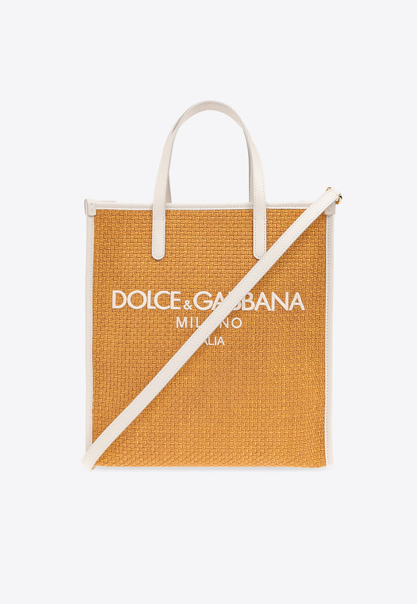 Dolce 
Gabbana Logo-Embroidered Woven Tote Bag BB2259 AS525-8F356