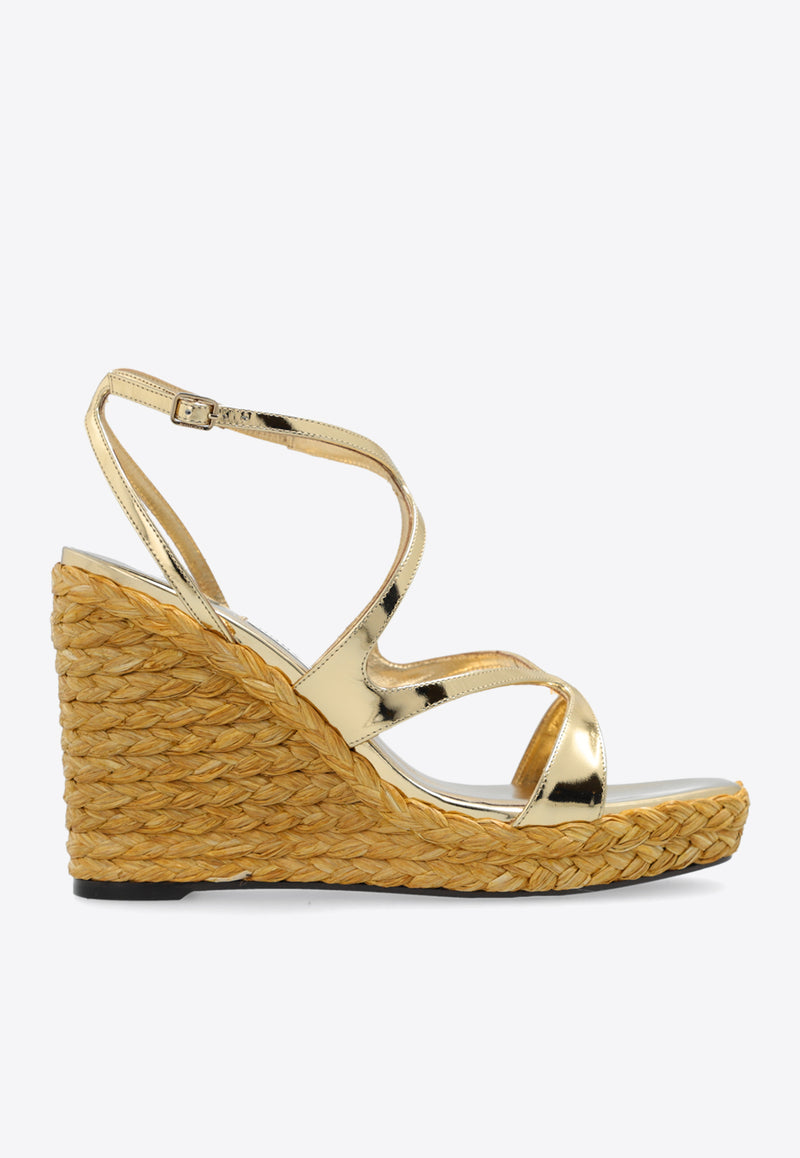 Jimmy Choo Ayla 110 Wedge Sandals AYLA 110 CUH-GOLD Gold