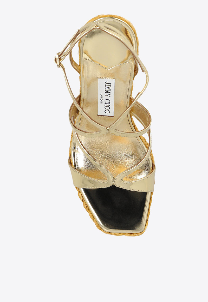 Jimmy Choo Ayla 110 Wedge Sandals AYLA 110 CUH-GOLD Gold