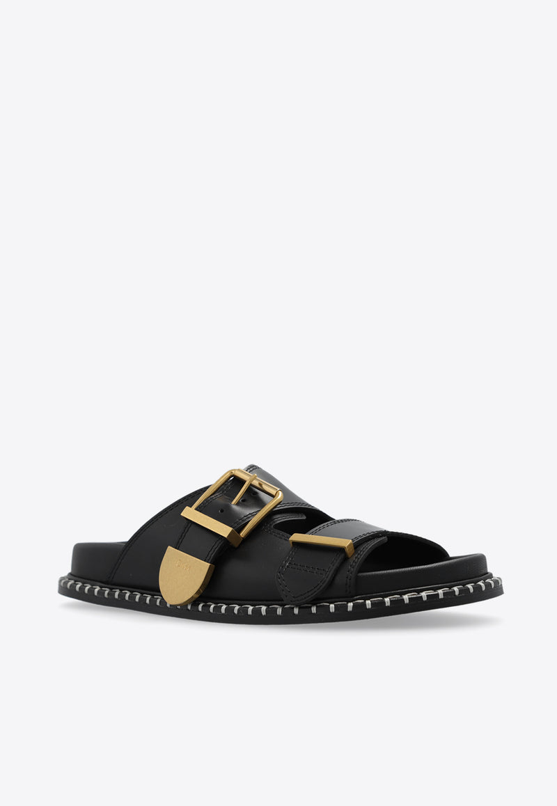 Chloé Rebecca Leather Slides CHC24S981 D1-001