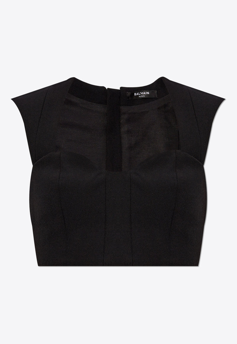 Balmain Wool Cropped Top DF1AB430 WC09-0PA