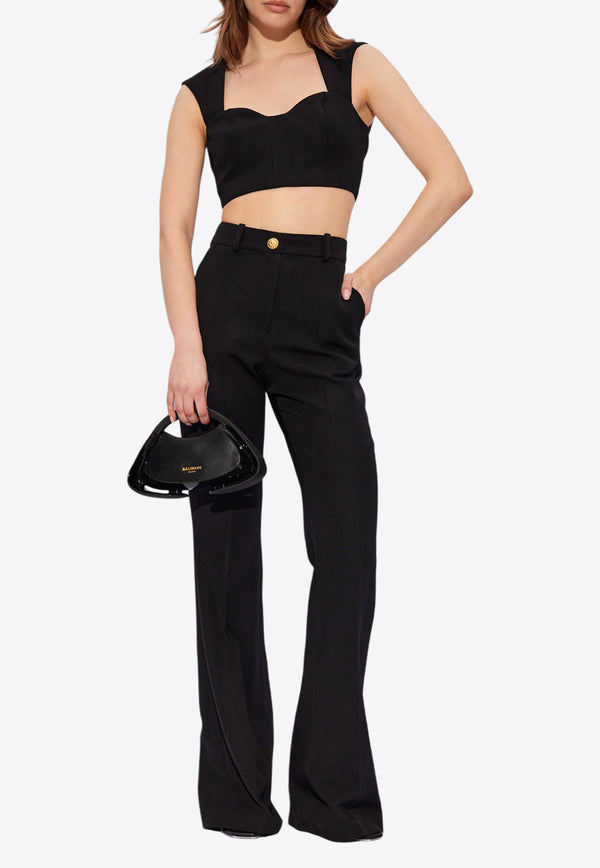 Balmain Wool Cropped Top DF1AB430 WC09-0PA