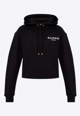 Balmain Logo-Printed Cropped Sweatshirt DF1JP040 BB01-EAB