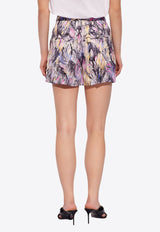 Balmain Feather-Printed Mini Shorts DF1PA235 VF44-YGM