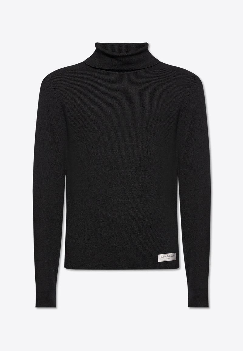 Balmain Logo-Patched High-Neck Sweater DH1KH017 KE93-0PA