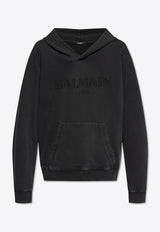 Balmain Logo-Printed Hooded Sweatshirt DH1JT216 BC72-YGD