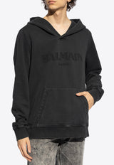 Balmain Logo-Printed Hooded Sweatshirt DH1JT216 BC72-YGD