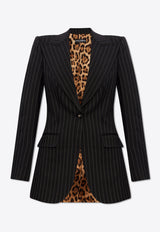 Dolce 
Gabbana Single-Breasted Pinstripe Wool Turlington Jacket F29QGT FRBDB-S8051