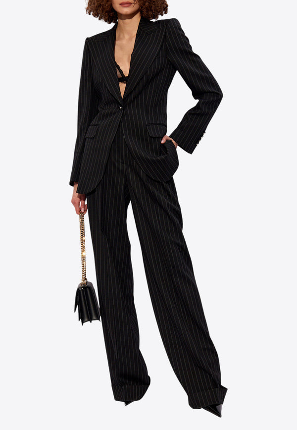 Dolce 
Gabbana Single-Breasted Pinstripe Wool Turlington Jacket F29QGT FRBDB-S8051